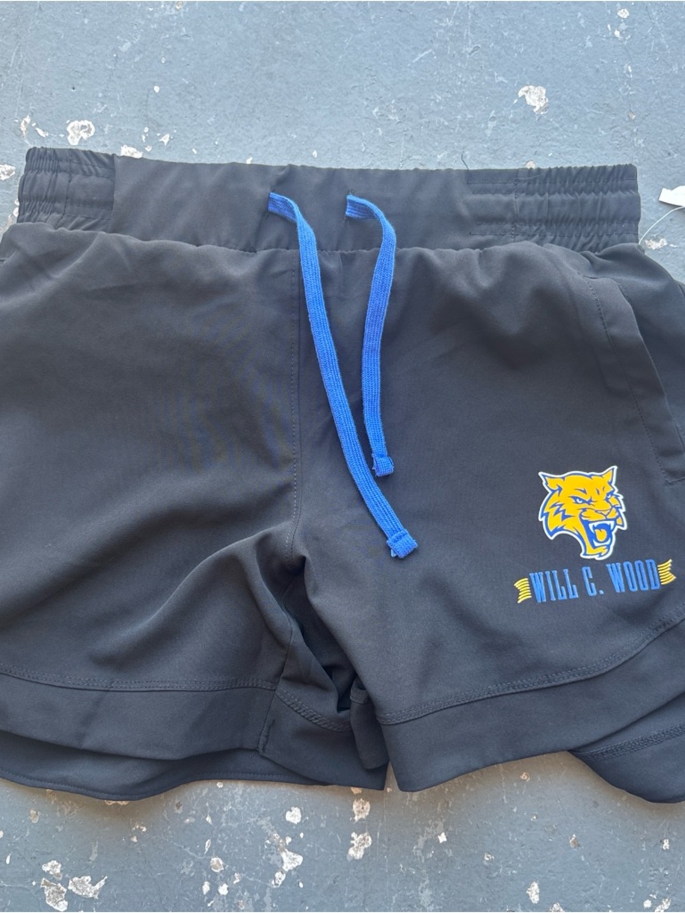 Athletic Shorts with Blue Drawstring